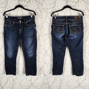 Silver Suki Dark Wash Low Rise Capri Jeans